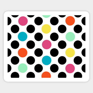 Cute Pastel Pink Orange Green Yellow Polka Dots Cute Bold Fun Pattern Sticker